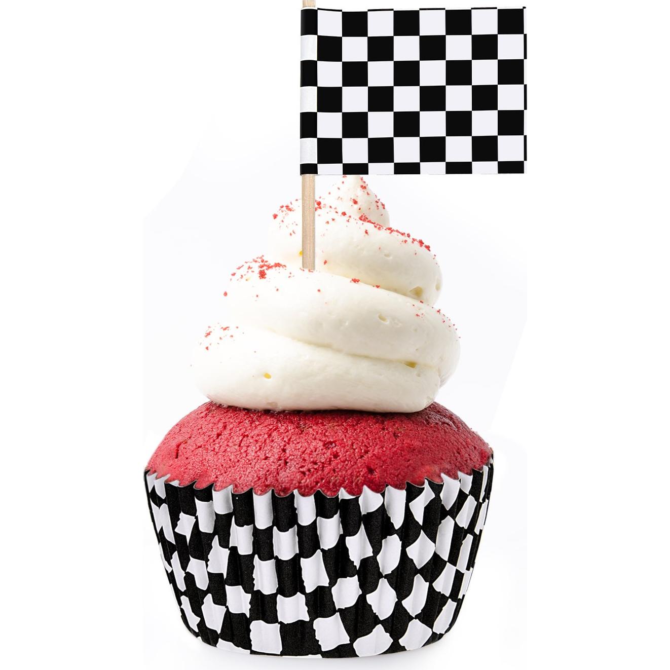 Kit Decoración Cupcakes 200 Piezas TecUnite Bandera Cuadros