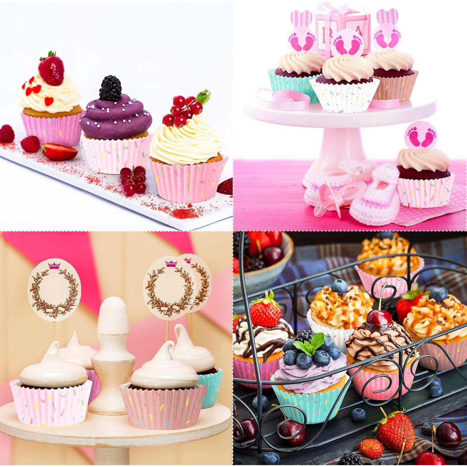 600 Forros de Cupcake Desechables Patelai Color Delicado