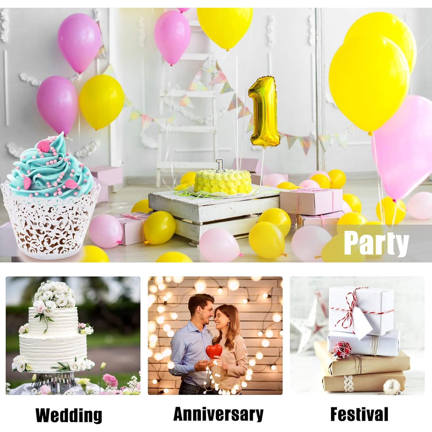 50 Fundas de Cupcake Blancas JinHuiCheng Encaje Decorativas