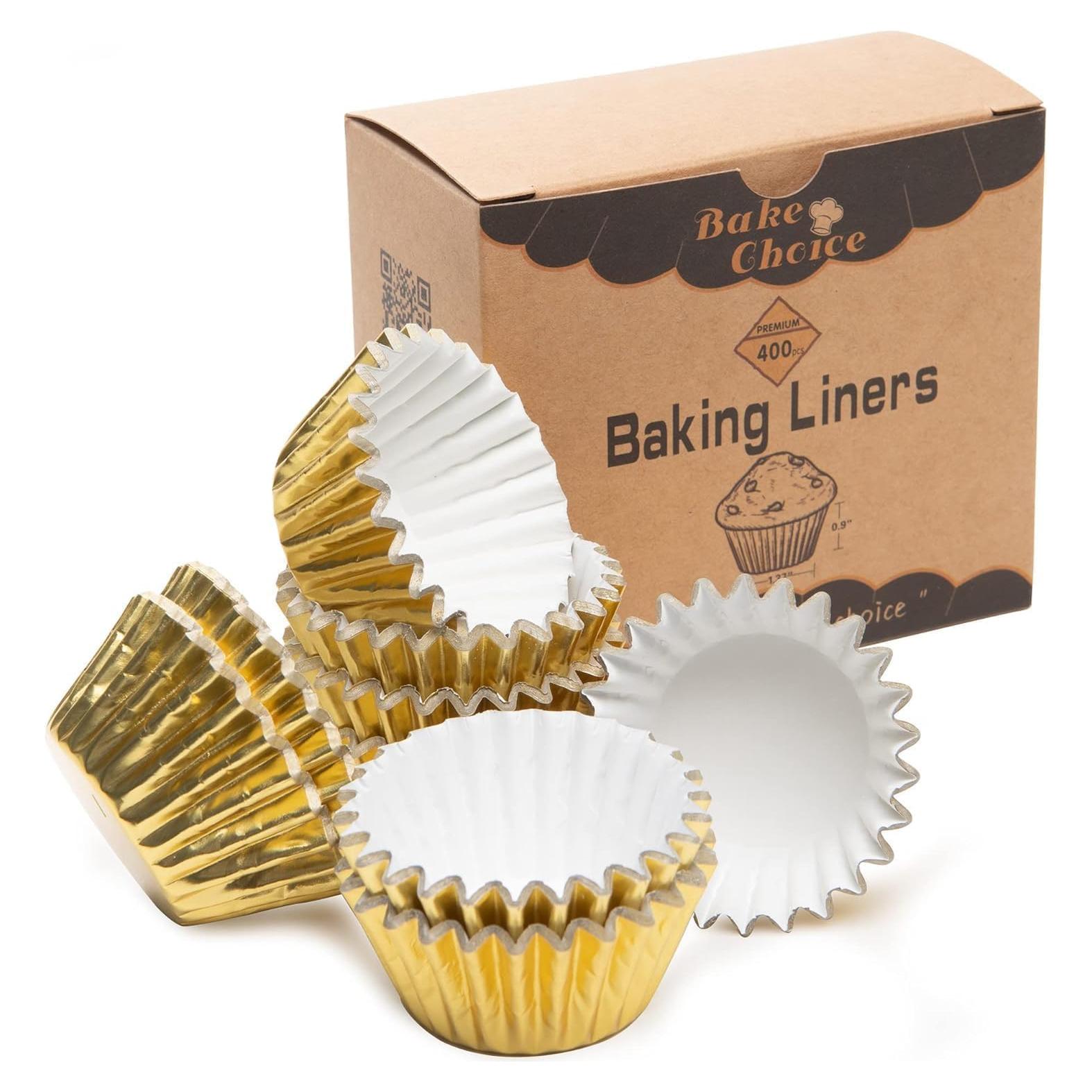 Forros para Cupcakes Mini Dorados Bake Choice 400 Piezas 3.5cm