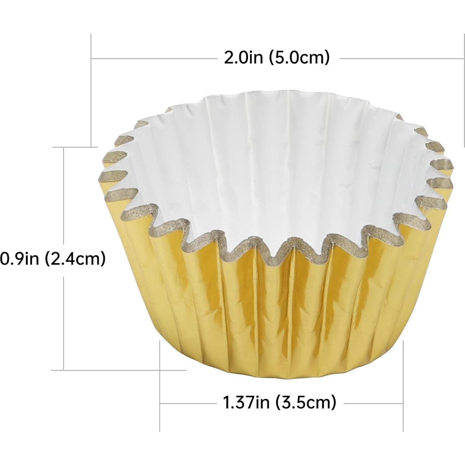 Forros para Cupcakes Mini Dorados Bake Choice 400 Piezas 3.5cm