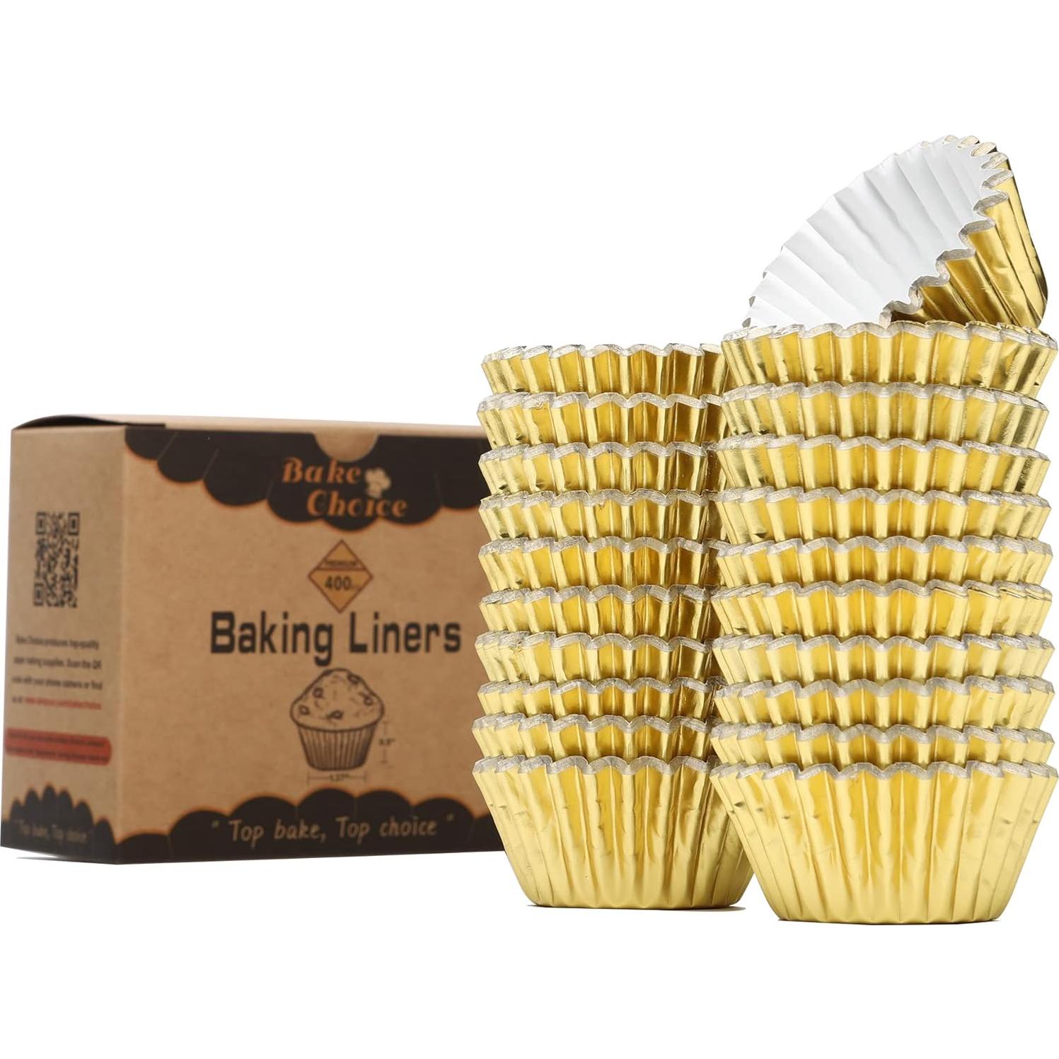 Forros para Cupcakes Mini Dorados Bake Choice 400 Piezas 3.5cm