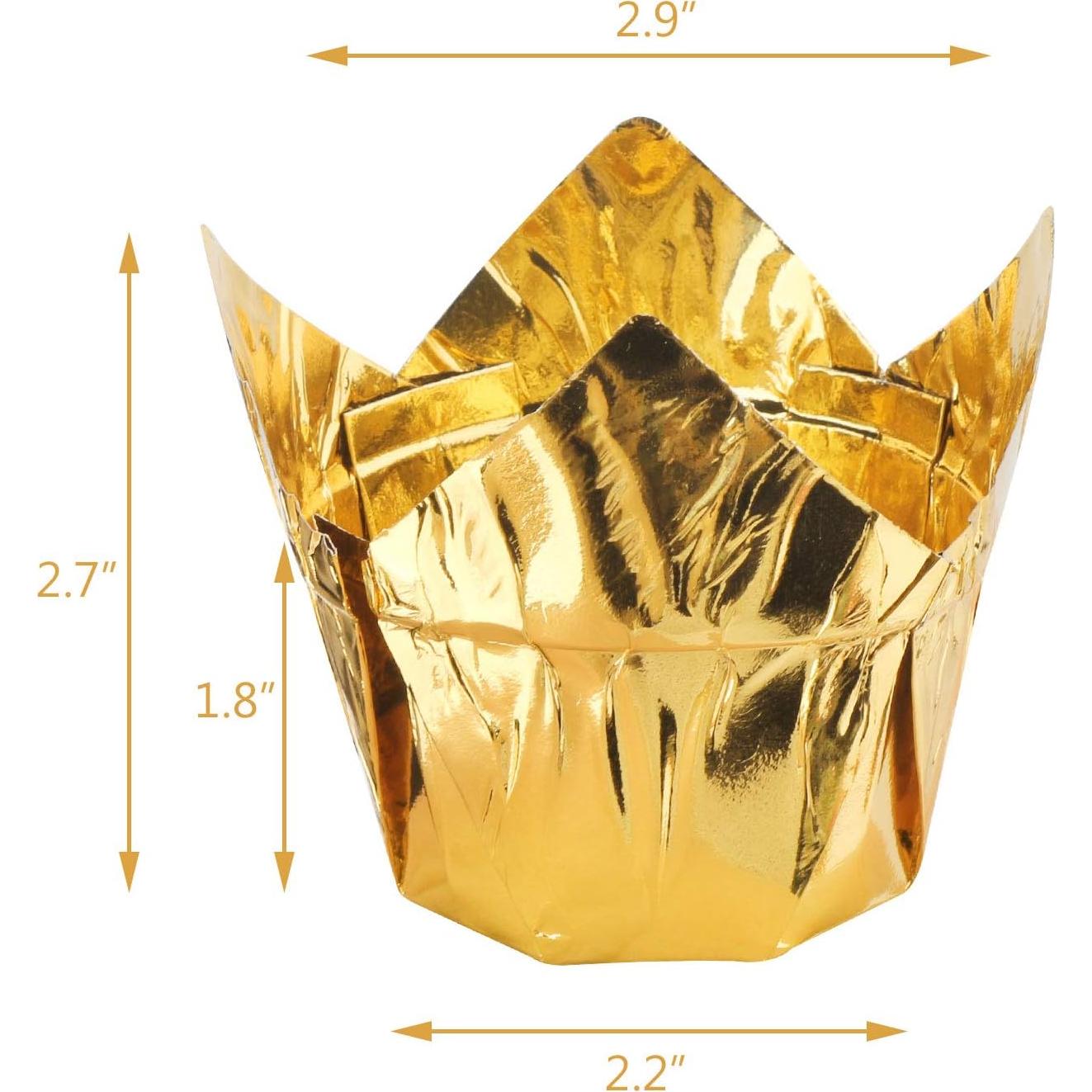 50 Forros de Papel de Aluminio Eusoar 3.5oz para Cupcakes