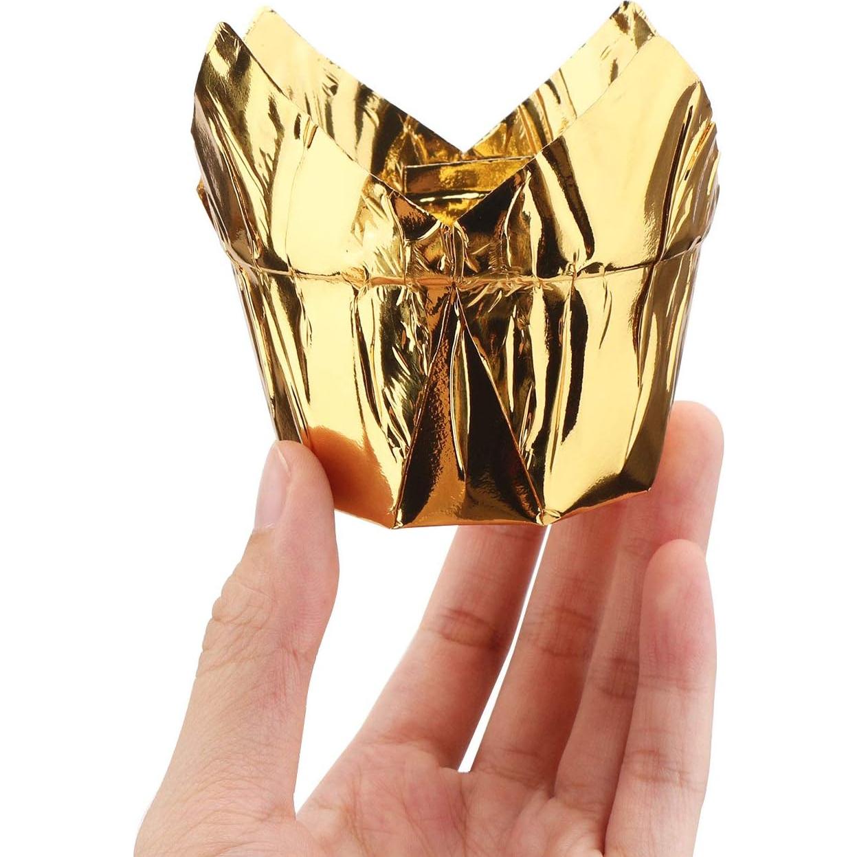 50 Forros de Papel de Aluminio Eusoar 3.5oz para Cupcakes