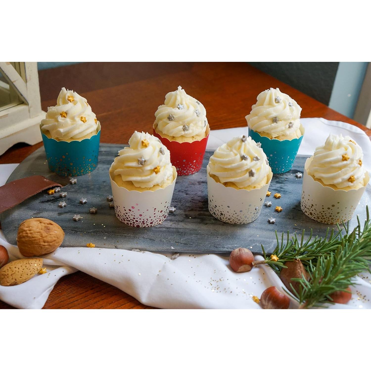 Paquete de 50 Tazas de Papel Bake-In-Cup para Cupcakes Grande