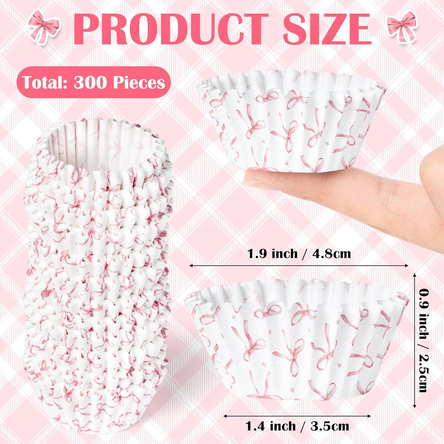 COcnny Mini Copas de Hornear Rosa - 300 Piezas para Cupcakes