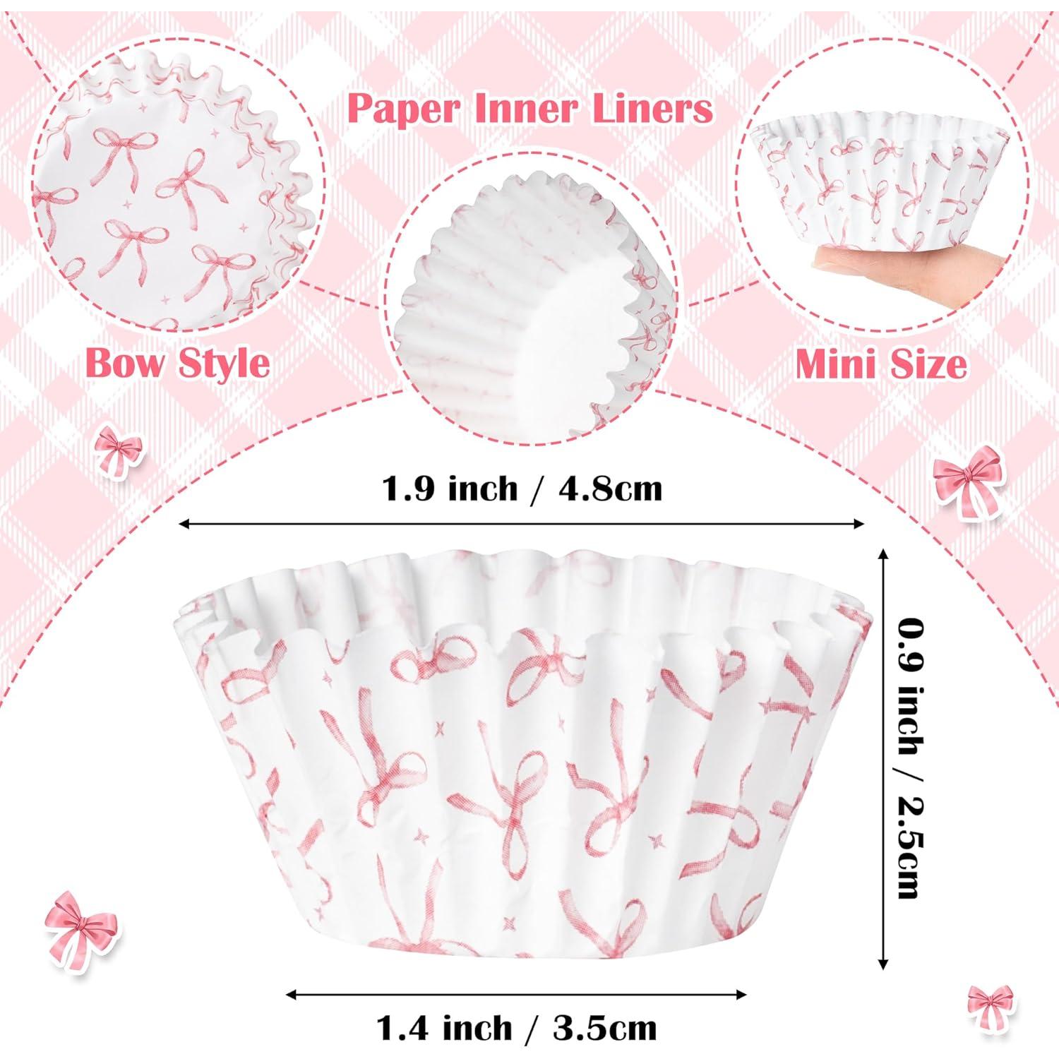 COcnny Mini Copas de Hornear Rosa - 300 Piezas para Cupcakes