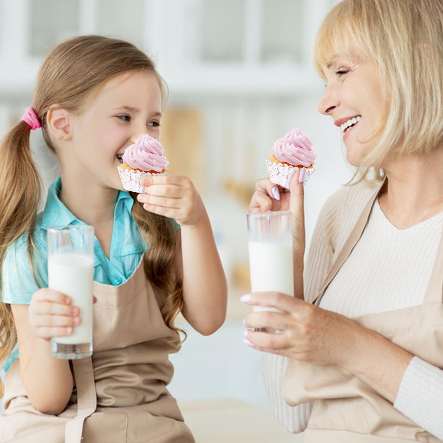 COcnny Mini Copas de Hornear Rosa - 300 Piezas para Cupcakes