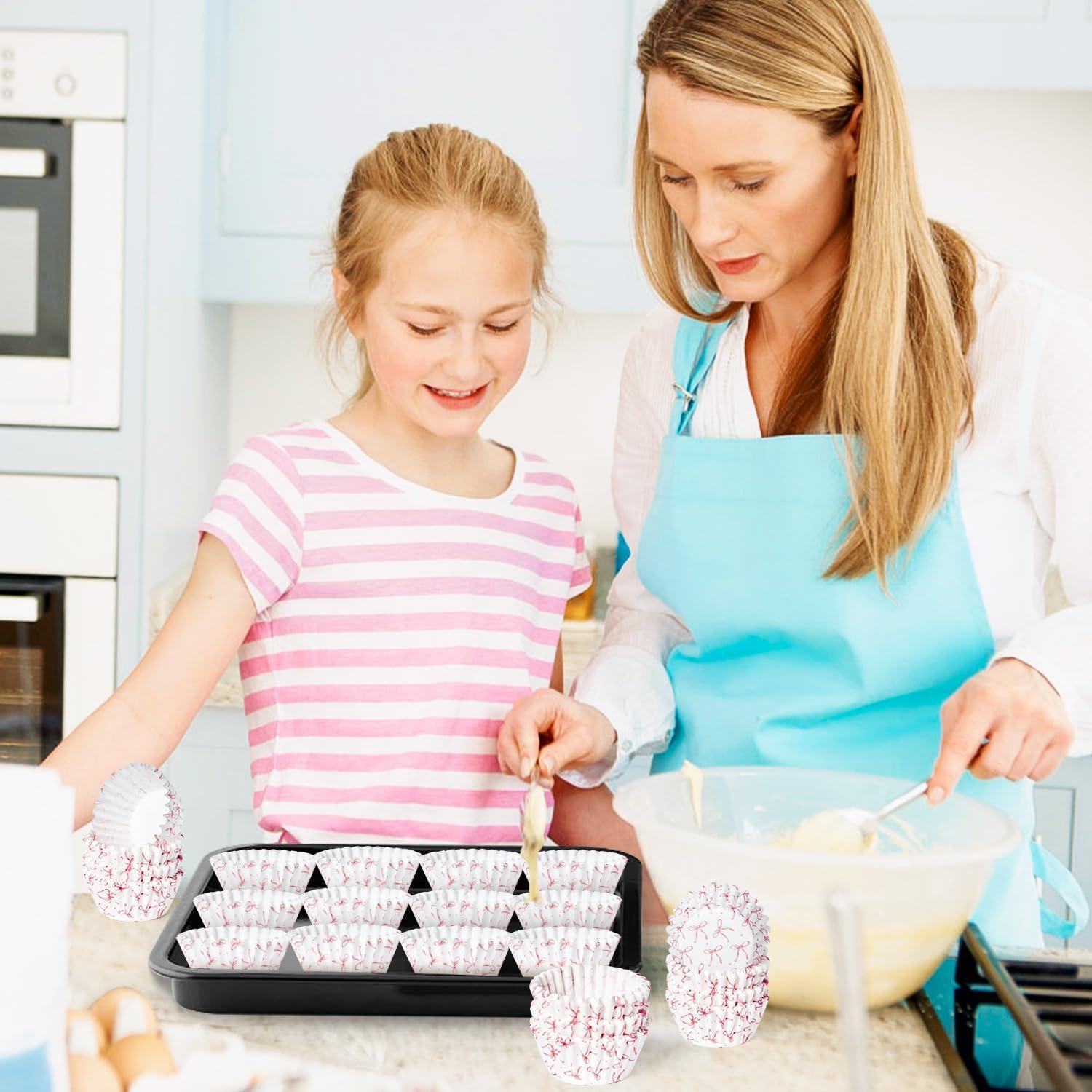 COcnny Mini Copas de Hornear Rosa - 300 Piezas para Cupcakes