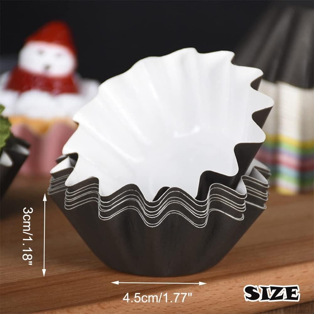 100 Moldes para Hornear Cupcakes TIE-DailyNec Blancos 4.5cm