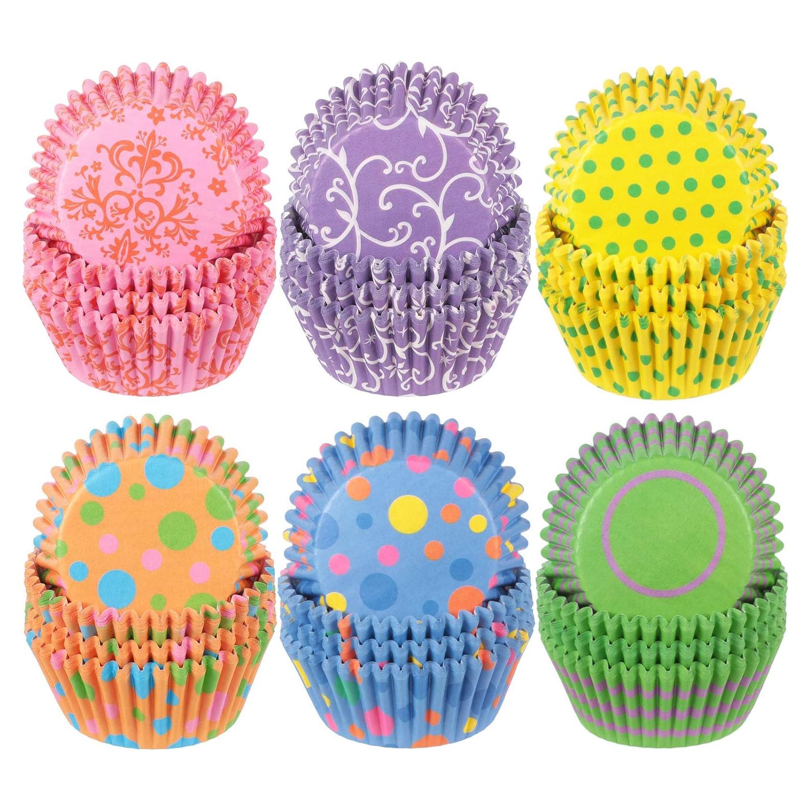 600 Forros de Cupcake Patelai Estacionales Coloridos 8x8 cm