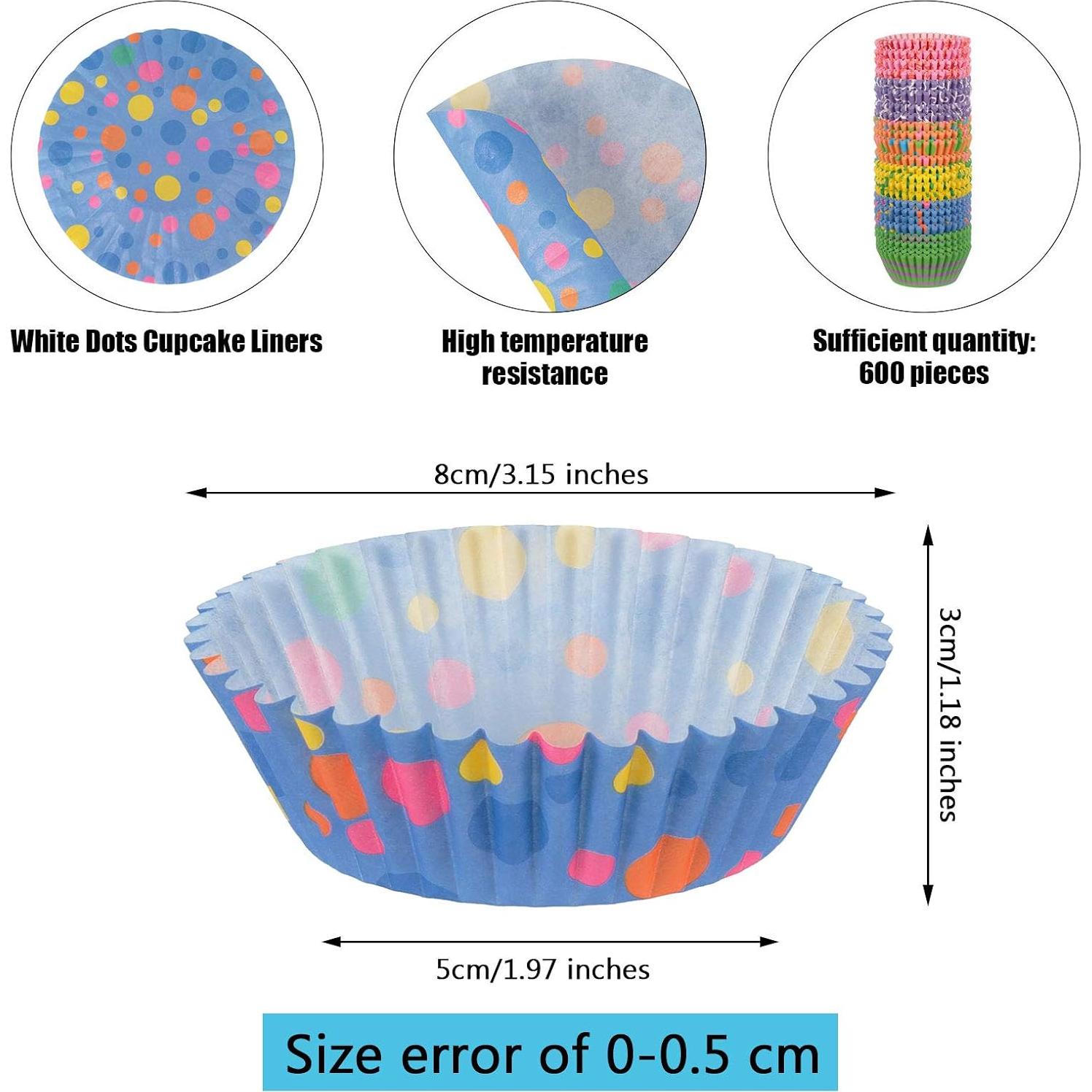 600 Forros de Cupcake Patelai Estacionales Coloridos 8x8 cm