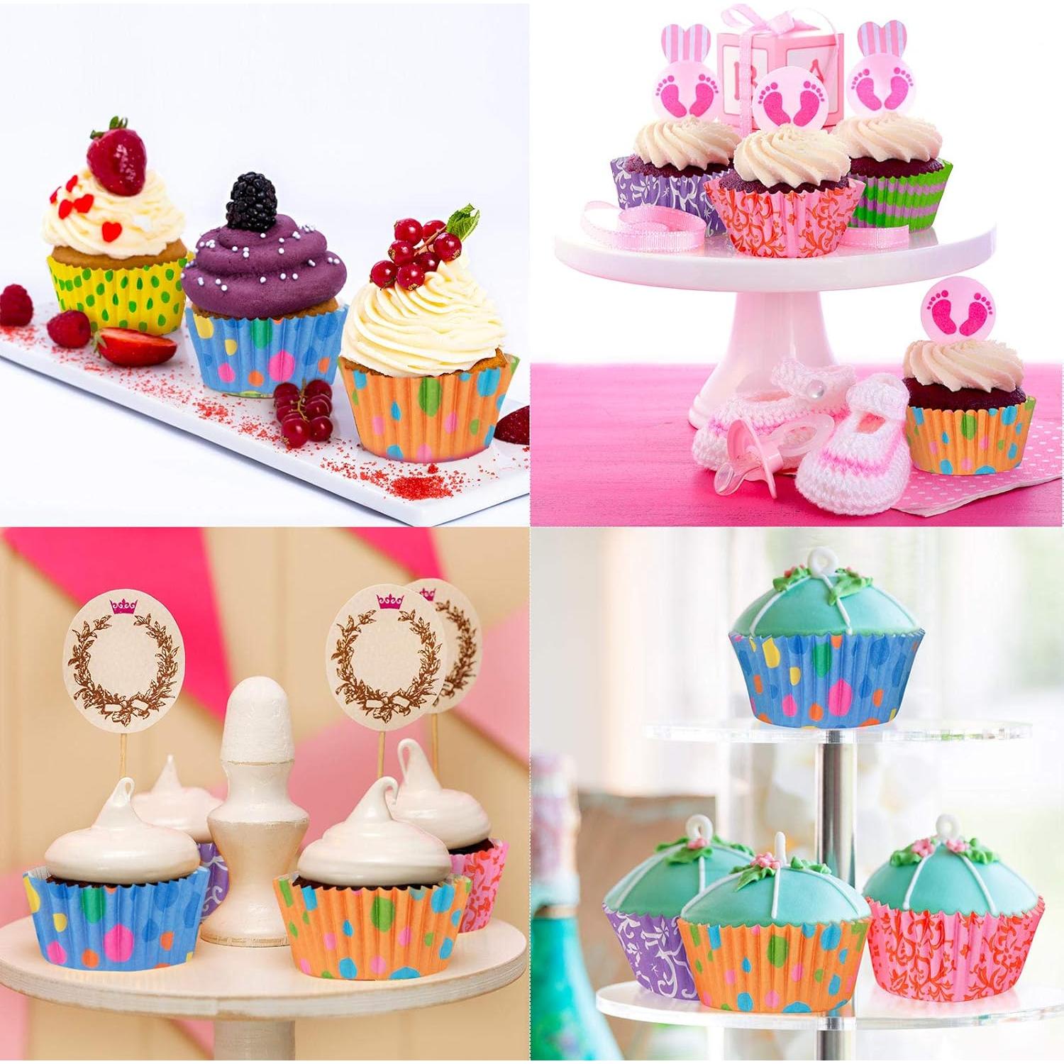 600 Forros de Cupcake Patelai Estacionales Coloridos 8x8 cm