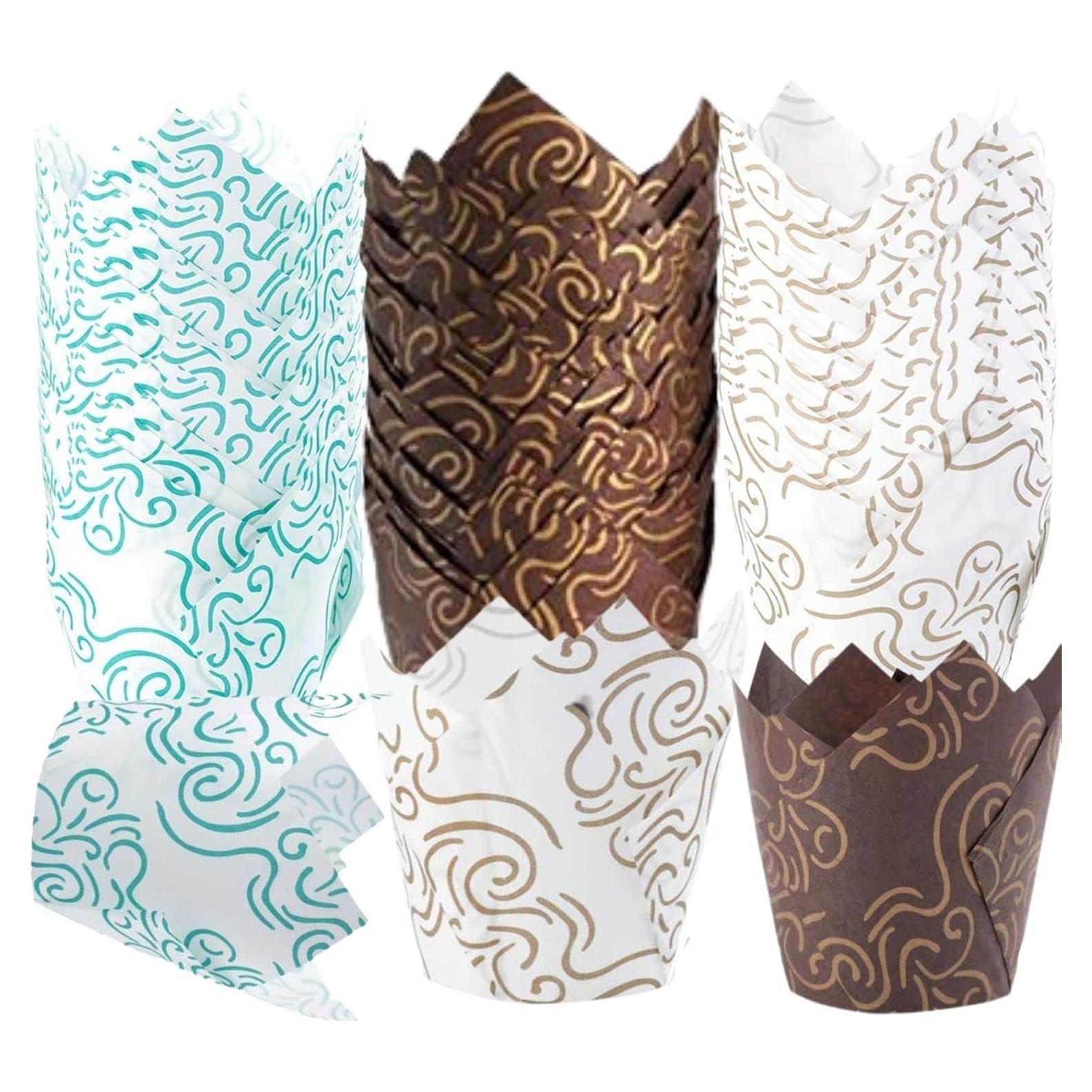 600 Forros para Cupcake Tulipanes Gandeer Papel Desechable