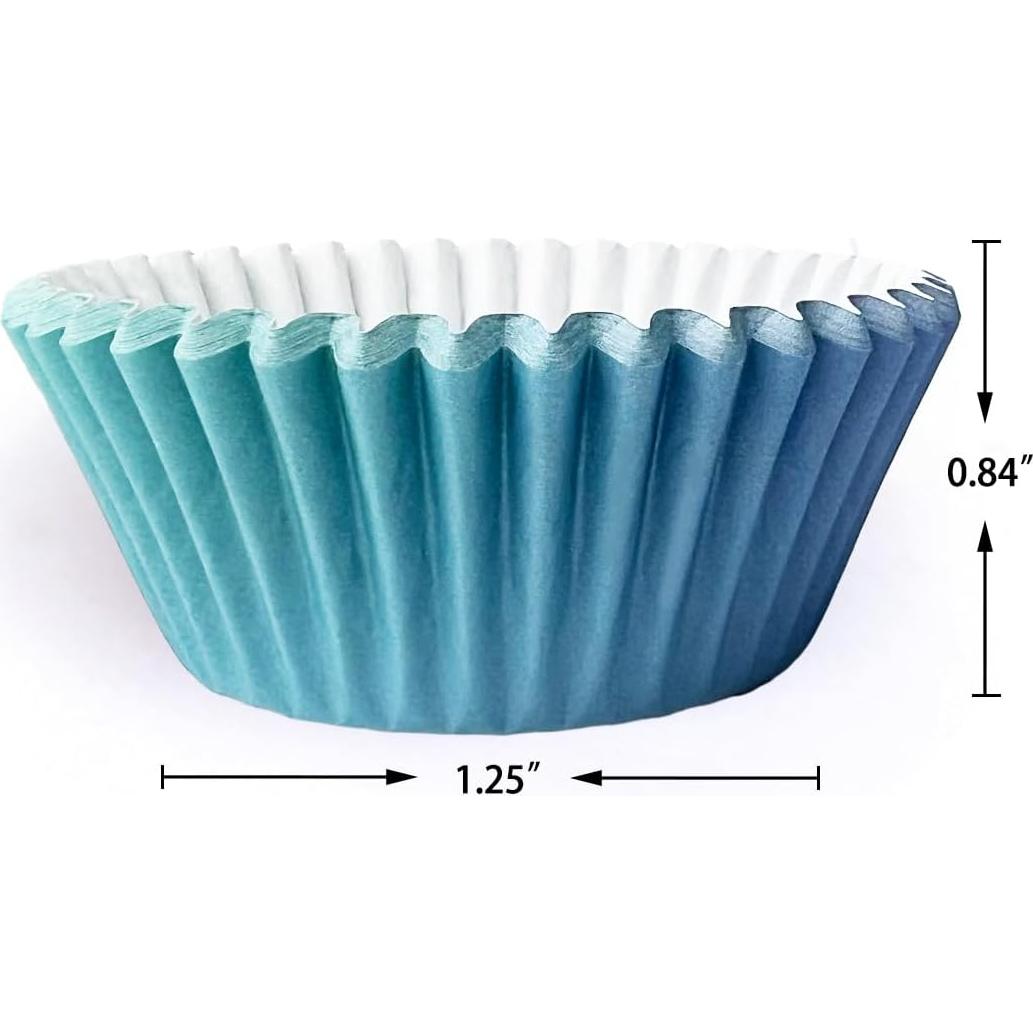 Forros para Cupcakes Qiqee 300 pcs Mini Gradiente Azul