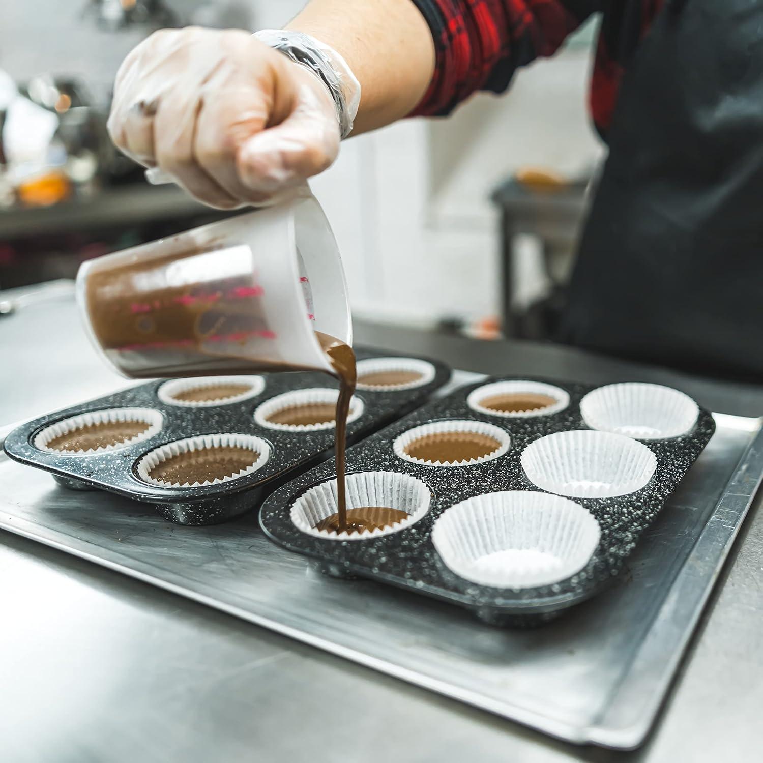 200 Forros de Cupcake Azul Bake Choice - Papel Pergamino Grado Alimenticio