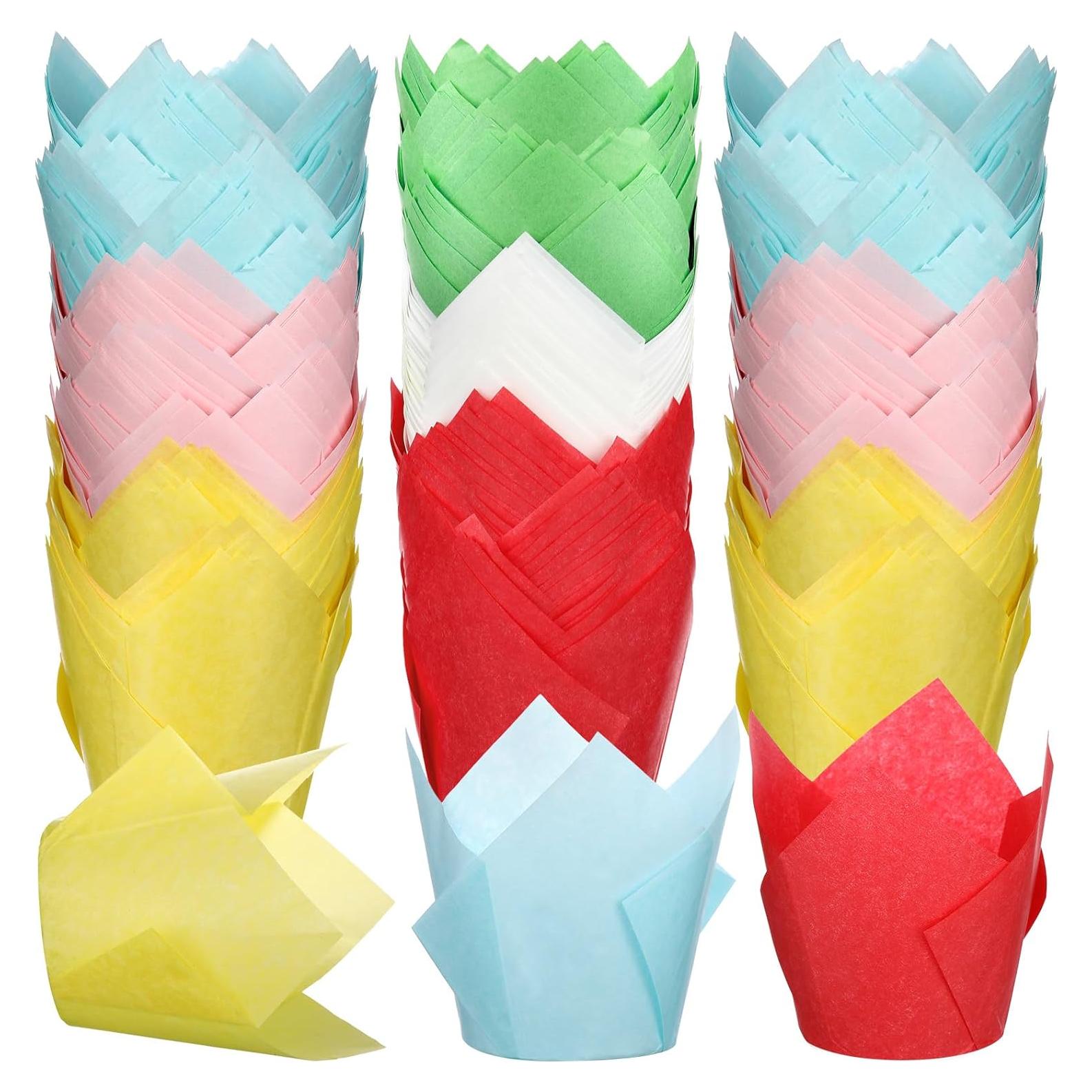 600 Forros de Muffin Tulipán Gandeer Papel Resistente a Grasa