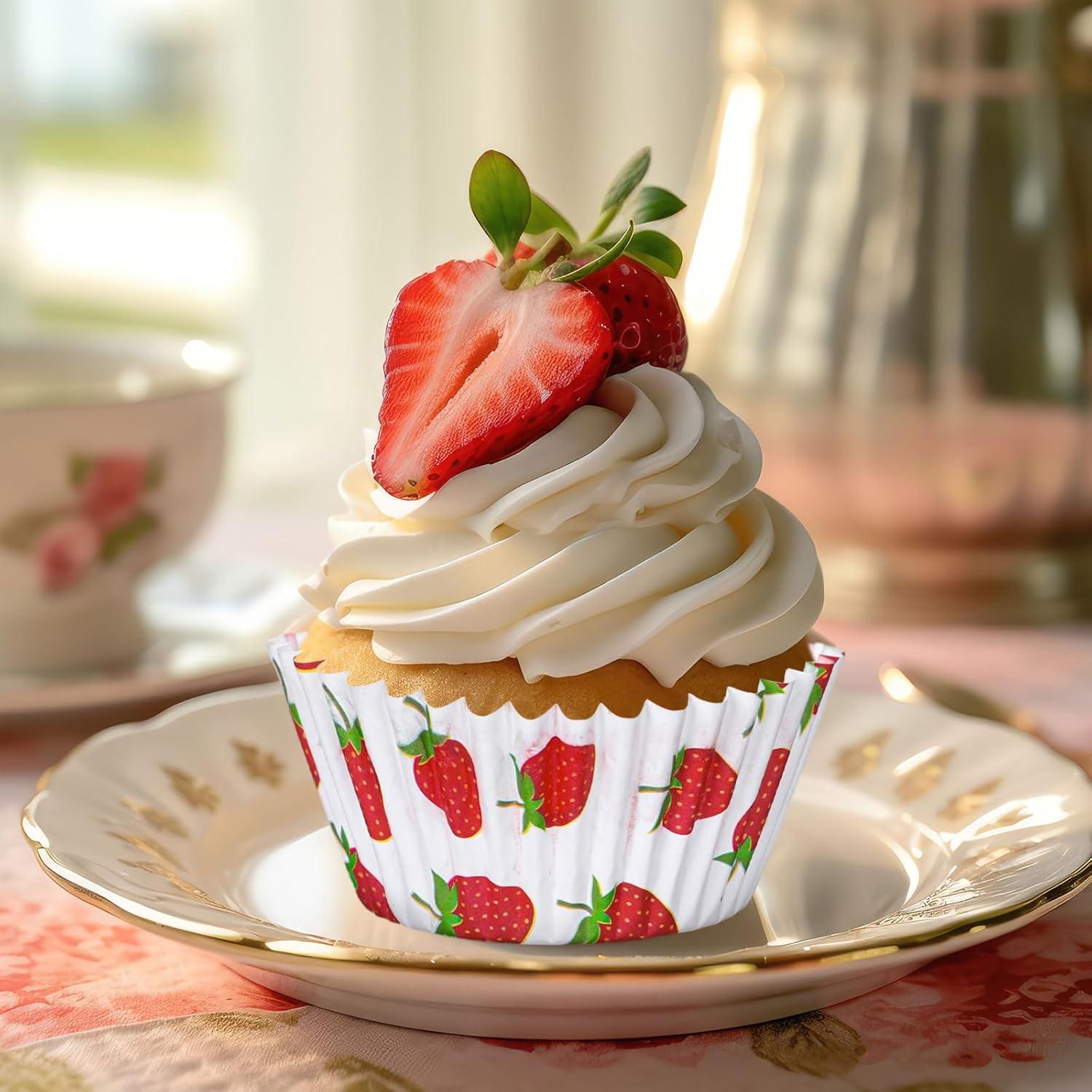 Forros de Cupcake Desechables Whaline 600 Pcs Fresa Coloridos