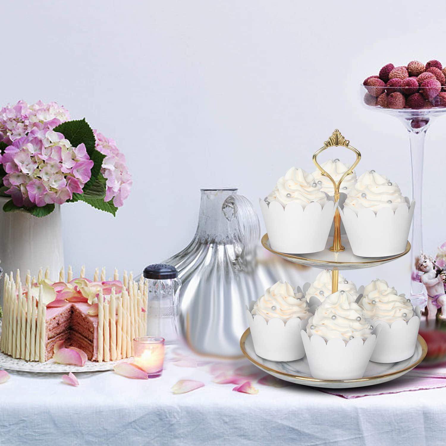 KPOSIYA Set de 100 Fundas para Cupcake Blancas Decorativas