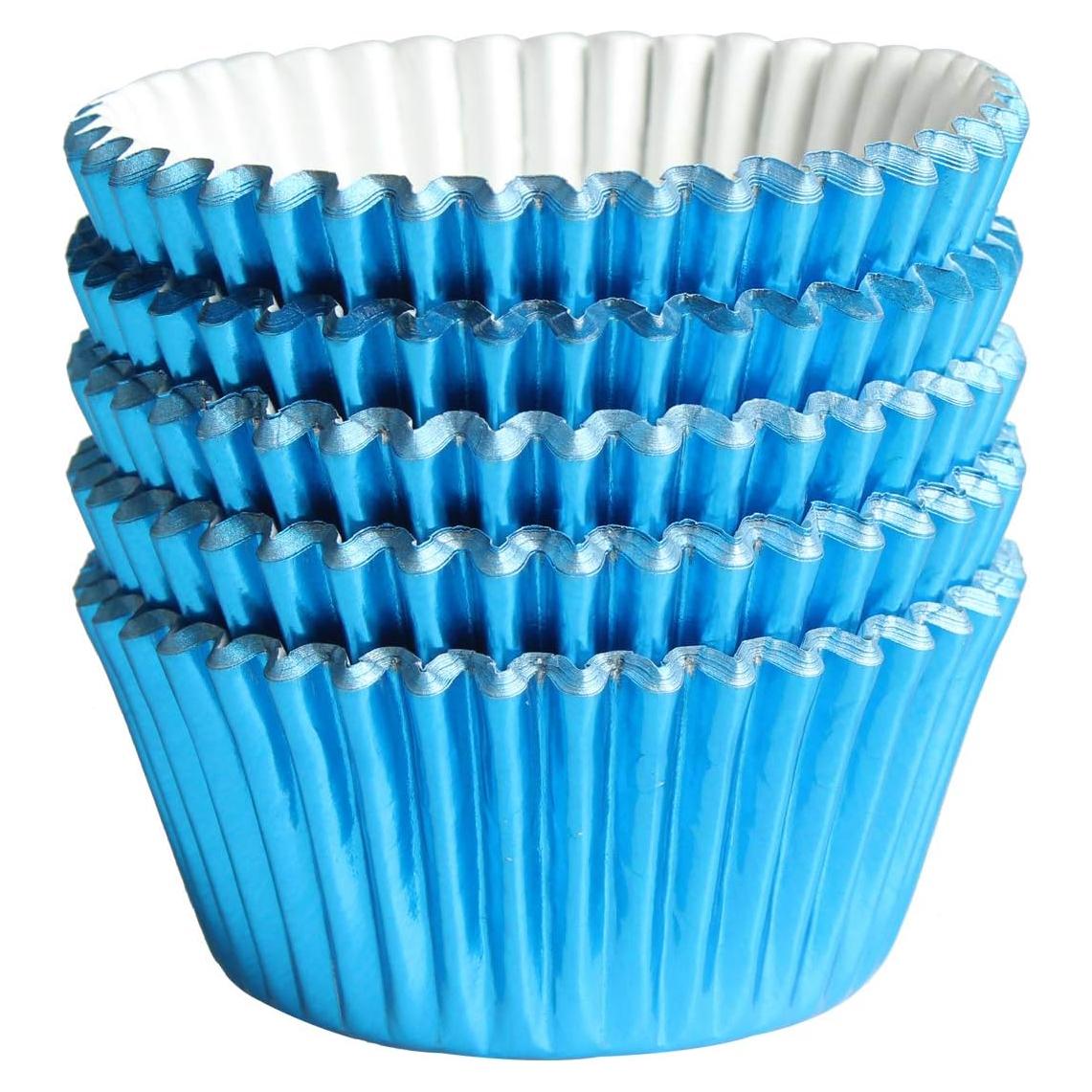 Forros de Cupcake Azul MEETINGU - Paquete de 100, 7 cm