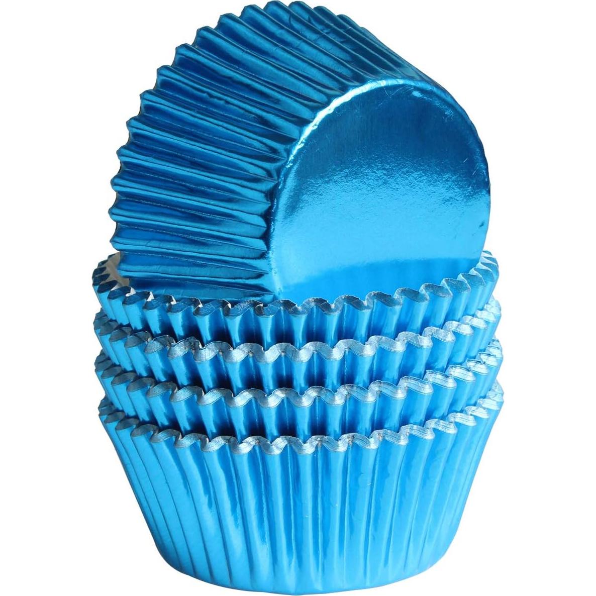 Forros de Cupcake Azul MEETINGU - Paquete de 100, 7 cm