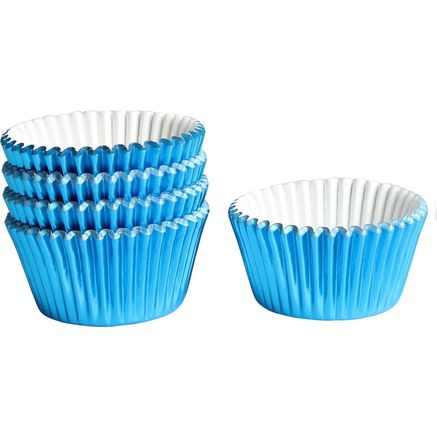 Forros de Cupcake Azul MEETINGU - Paquete de 100, 7 cm