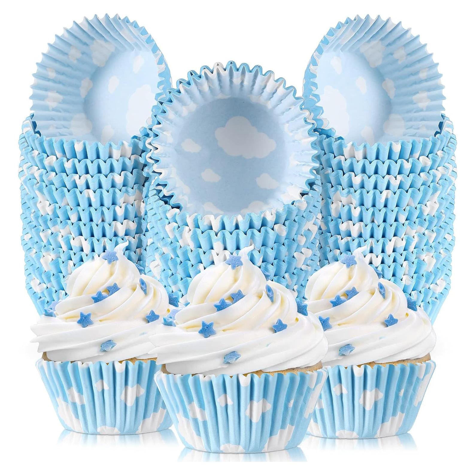 300 Forros de Cupcake Azul Nube Cunhill - Suministros Fiesta