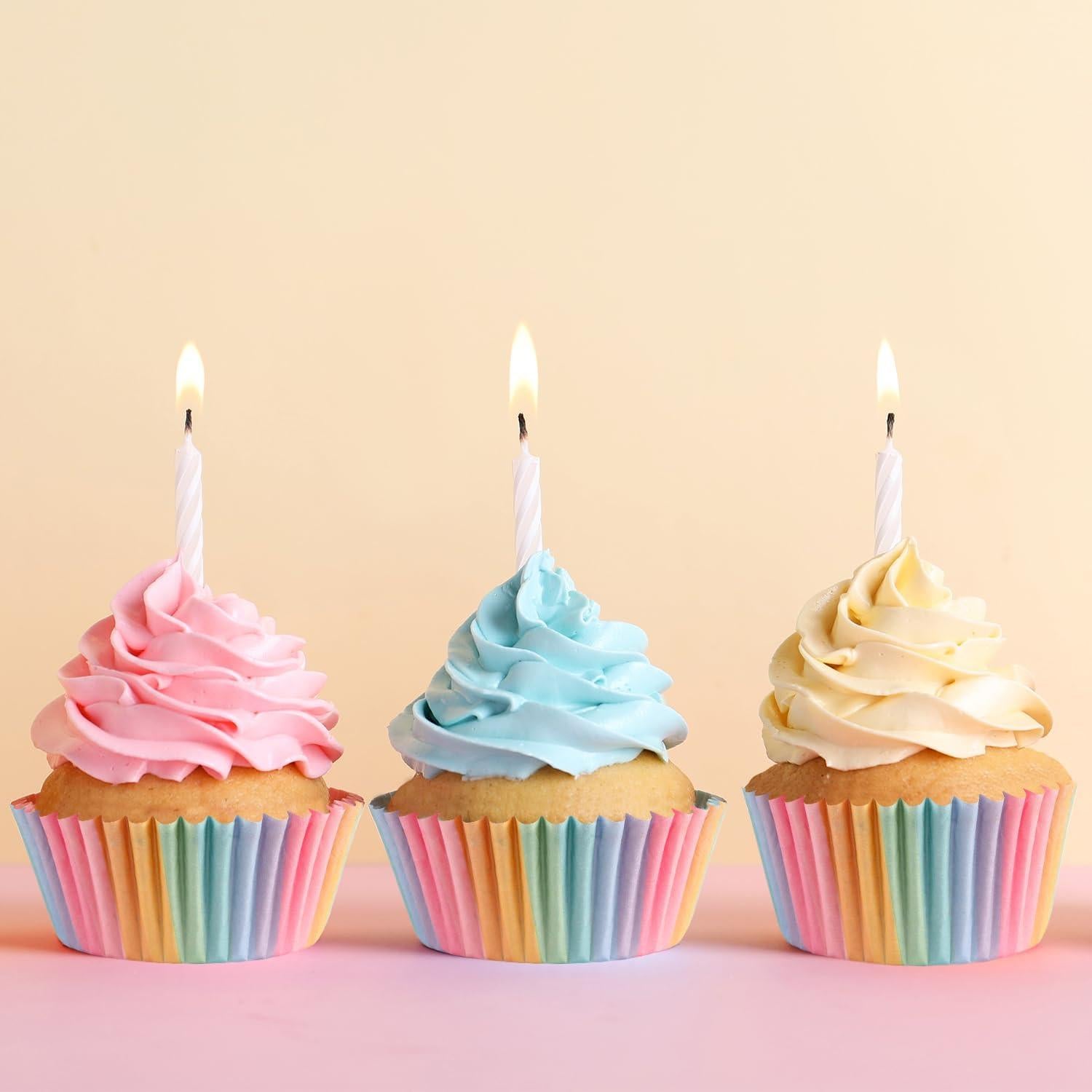 Forros de Cupcake Arcoíris 300 Pcs GreenPine Tamaño Estándar