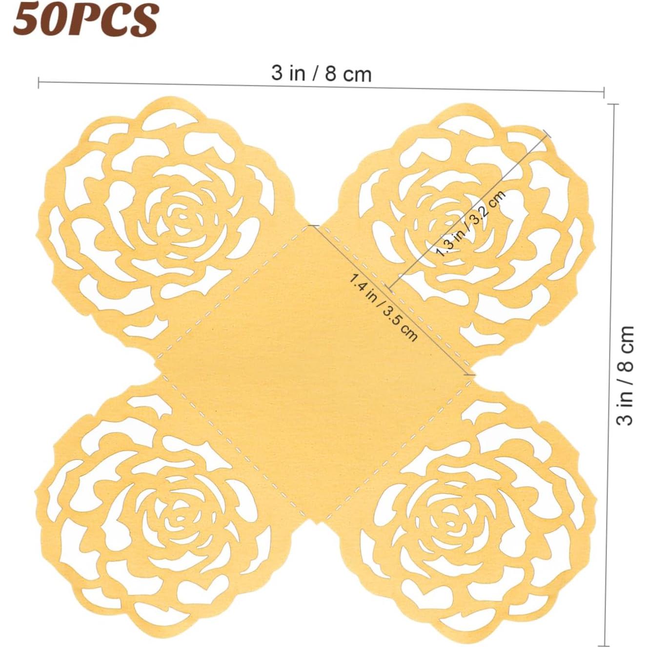 Forros de Cupcake Cuadrados Alipis Dorados 50 Pcs 7.62cm