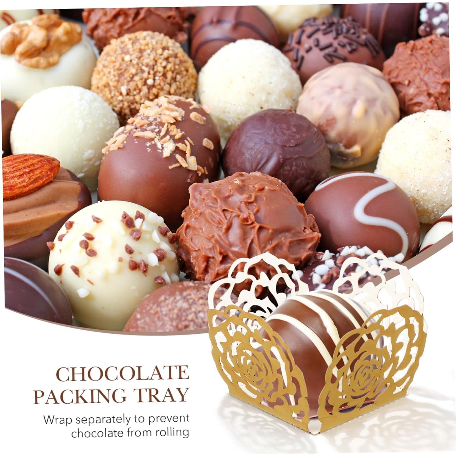 Forros de Cupcake Cuadrados Alipis Dorados 50 Pcs 7.62cm