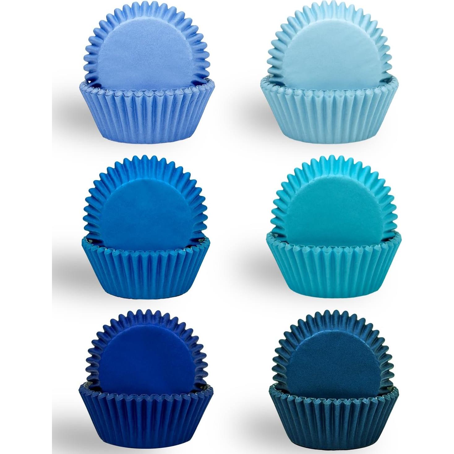 Forros para Cupcake QIQEE Mini 300 Cuentas Azul Grado Alimenticio