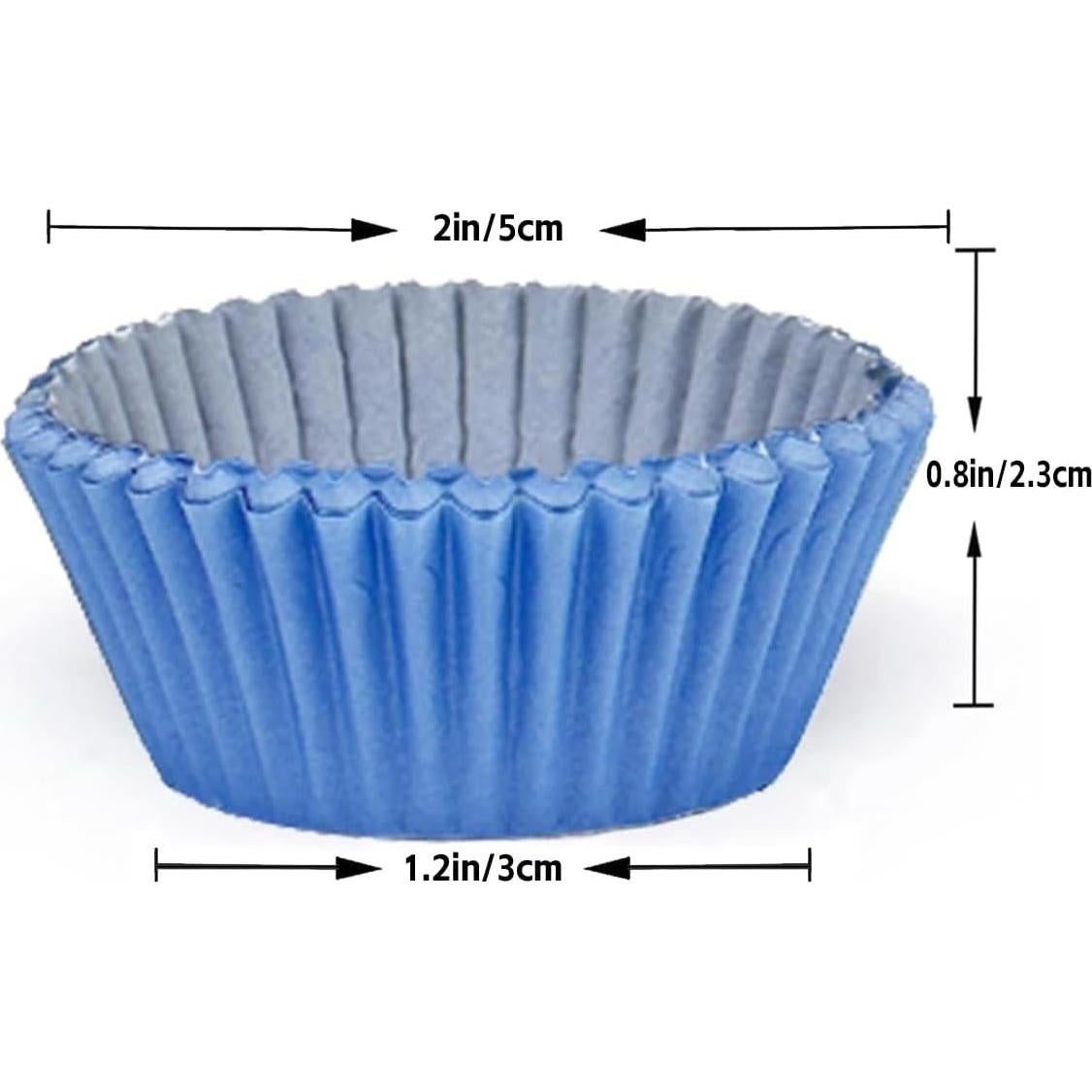 Forros para Cupcake QIQEE Mini 300 Cuentas Azul Grado Alimenticio