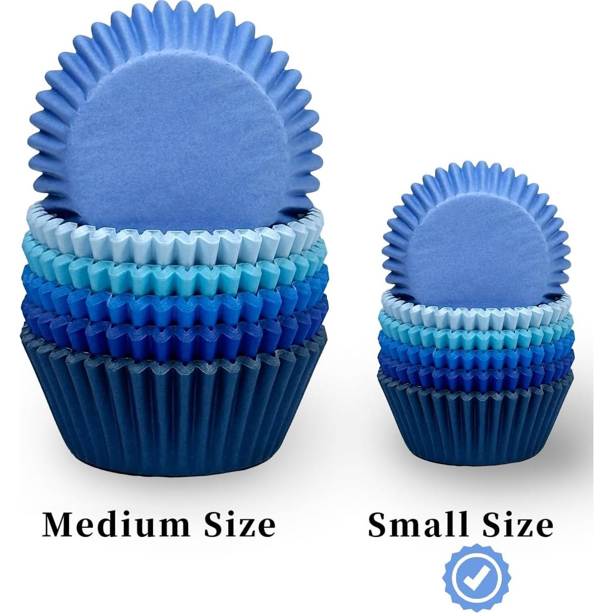 Forros para Cupcake QIQEE Mini 300 Cuentas Azul Grado Alimenticio