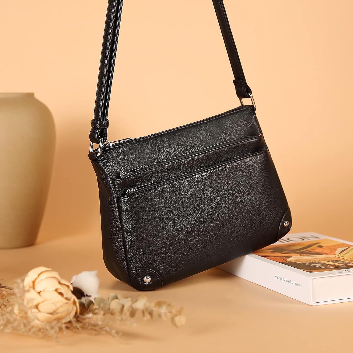 Bolso Cruzado WESTBRONCO para Mujeres - Cuero Vegano Negro