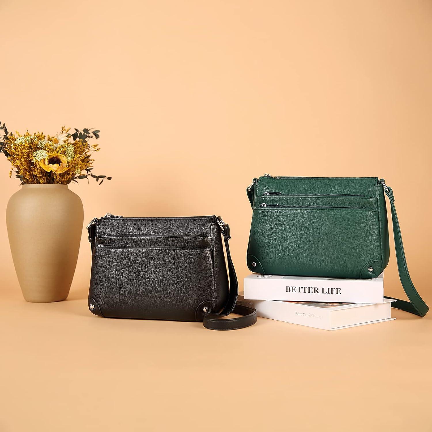 Bolso Cruzado WESTBRONCO para Mujeres - Cuero Vegano Negro