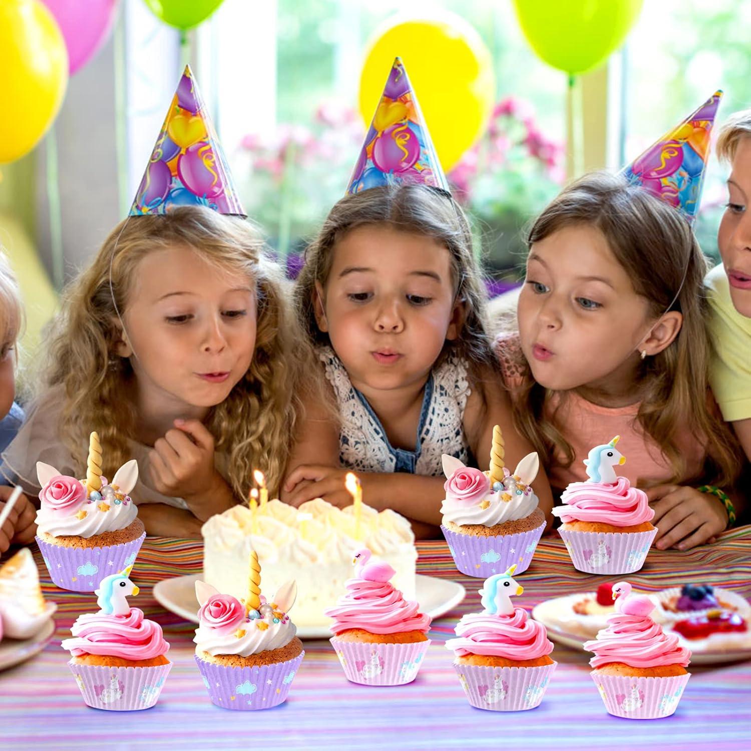 Forros de Cupcake Desechables ASTARON 200 Pcs Rosa y Púrpura