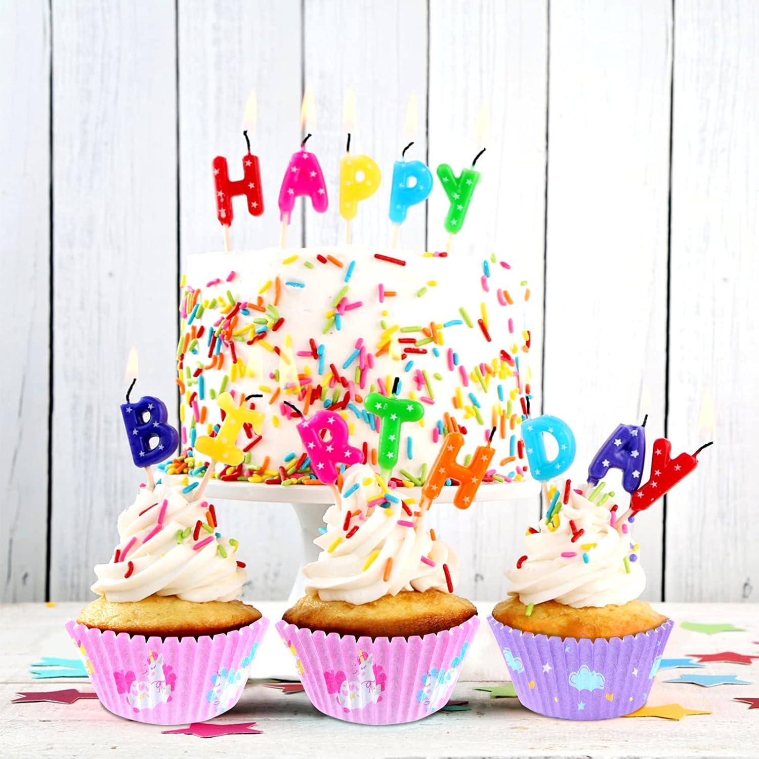 Forros de Cupcake Desechables ASTARON 200 Pcs Rosa y Púrpura