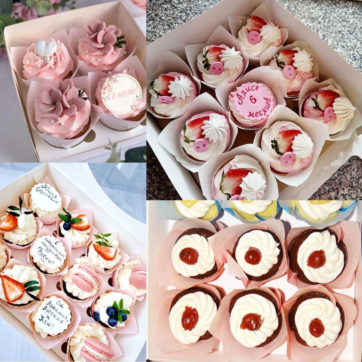 150 Forros de Papel para Cupcakes Tulipán Rosa REDANHA