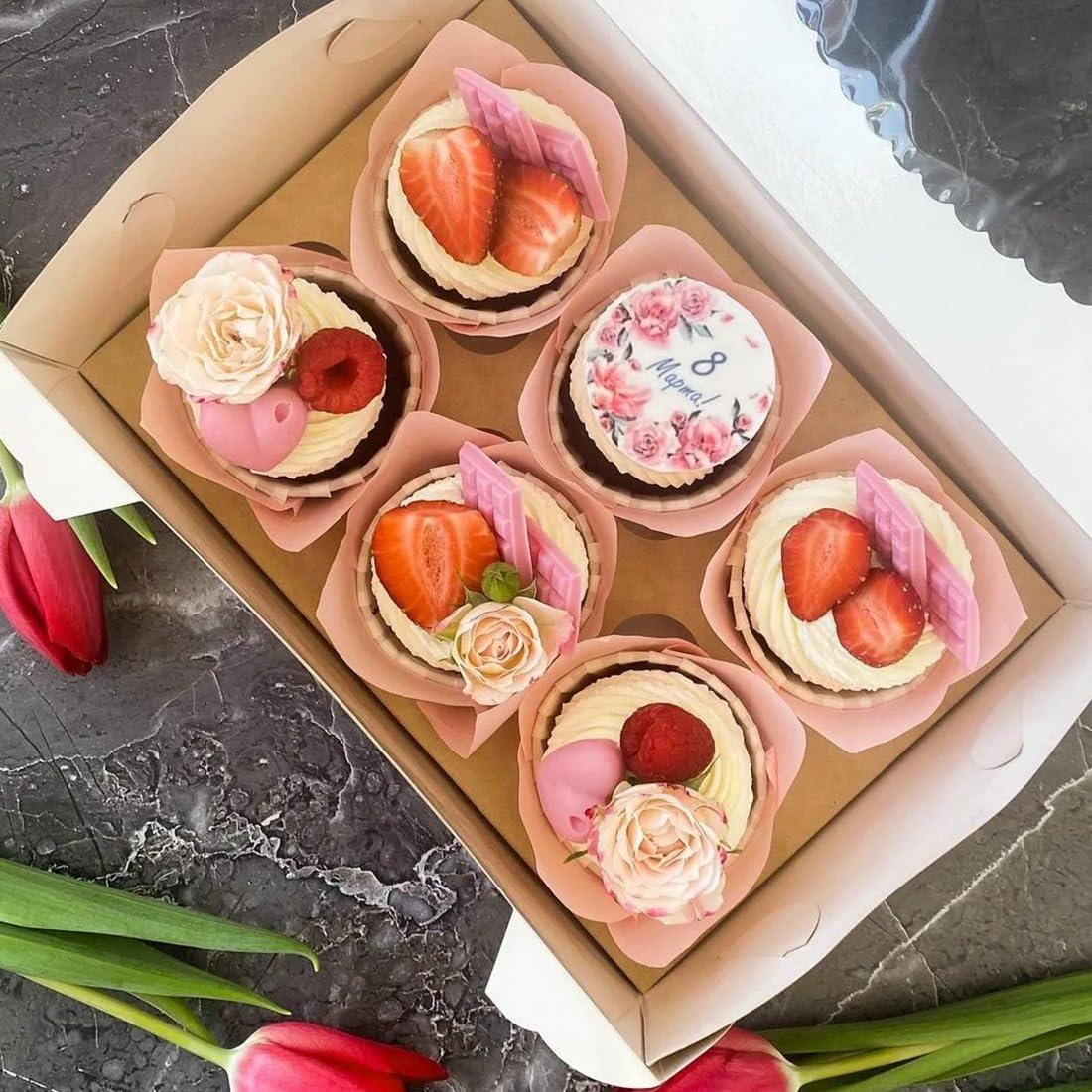 150 Forros de Papel para Cupcakes Tulipán Rosa REDANHA