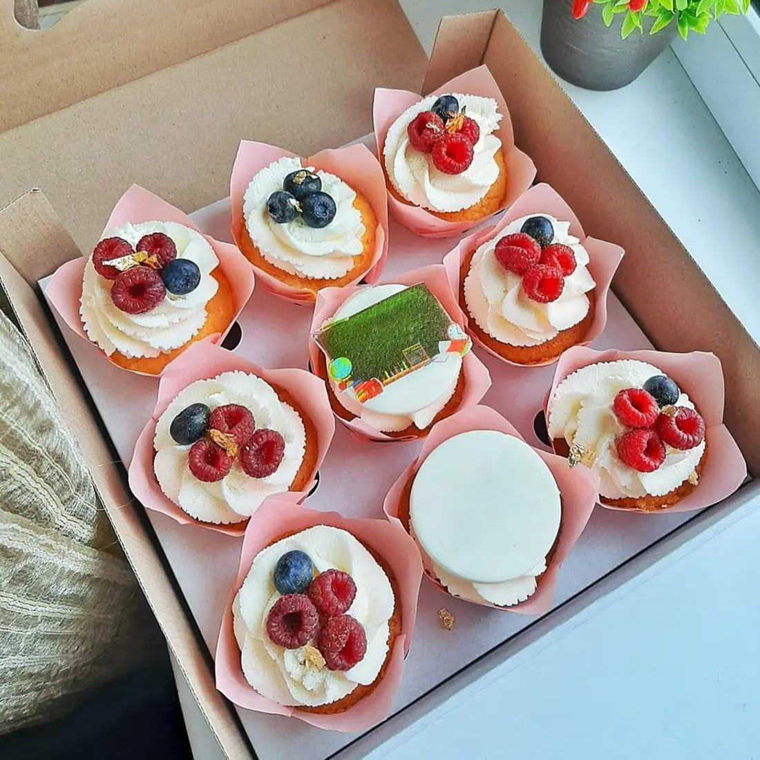 150 Forros de Papel para Cupcakes Tulipán Rosa REDANHA