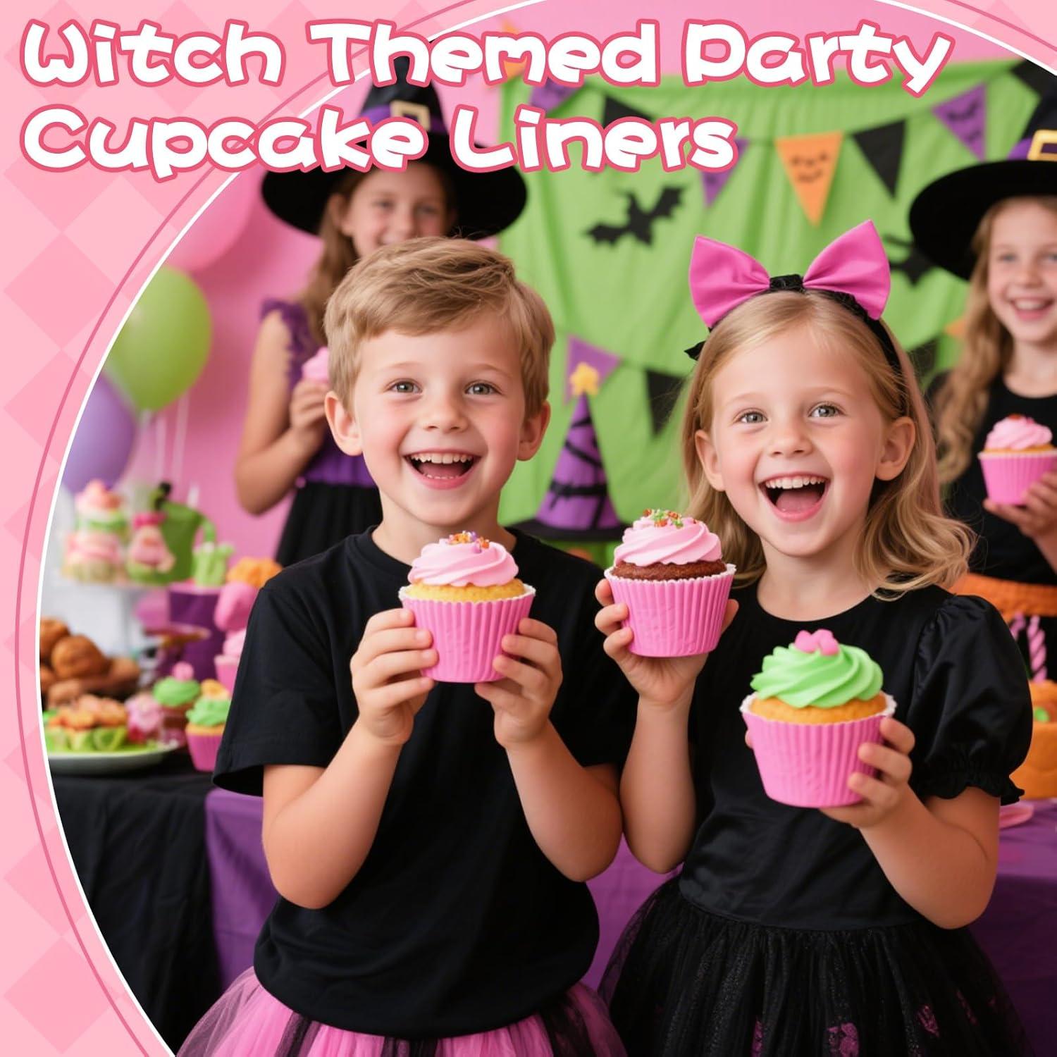 200 Forros de Cupcake Desechables Rosa y Verde AKAIXI