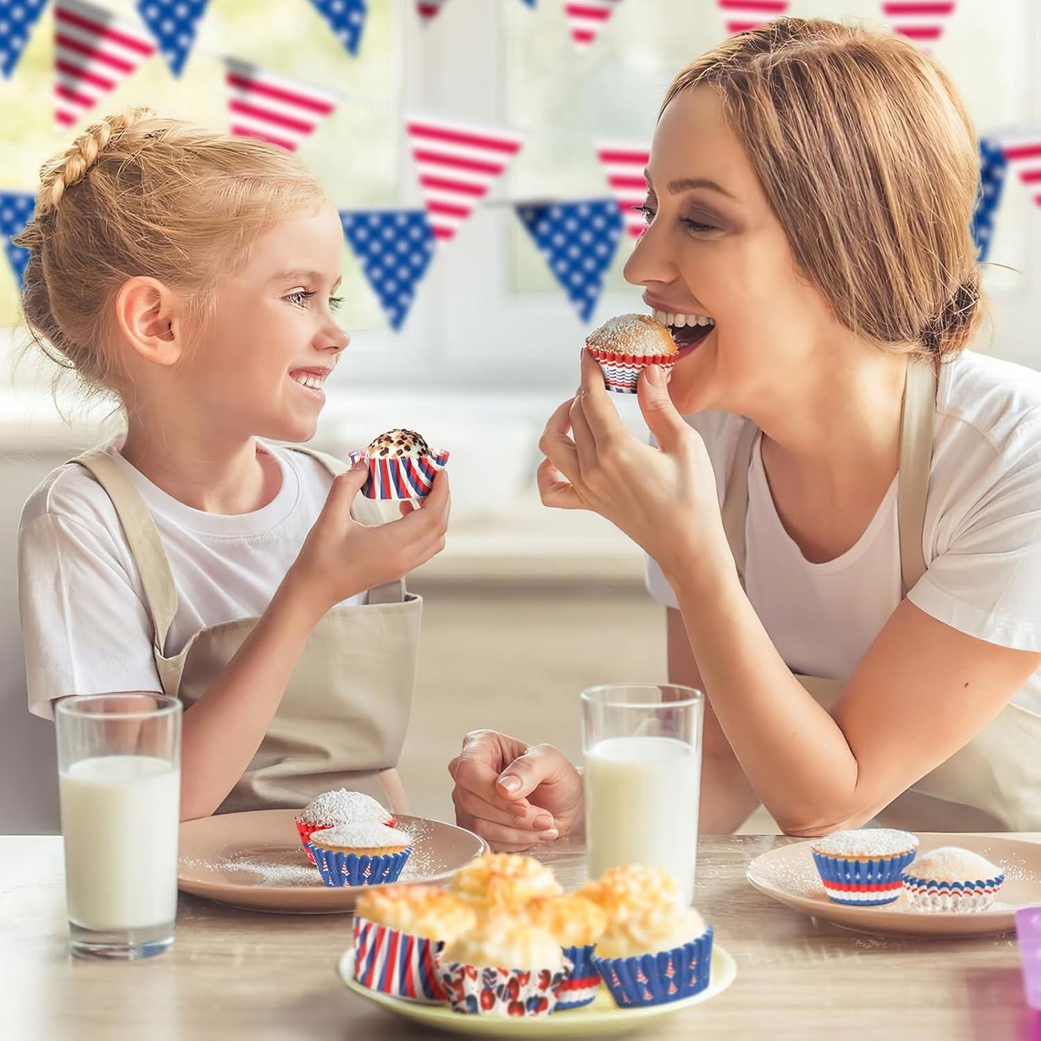 Forros de Cupcake Mini 800pcs AUGSUN 4 de Julio Patrióticos