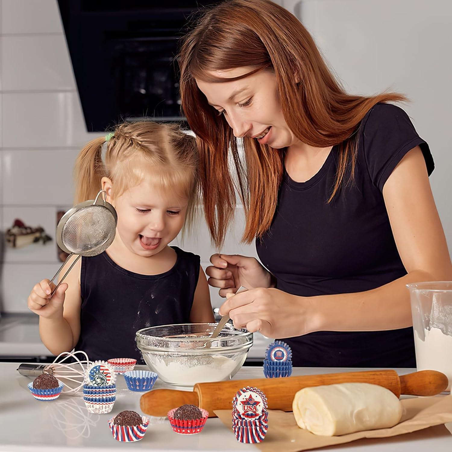 Forros de Cupcake Mini 800pcs AUGSUN 4 de Julio Patrióticos