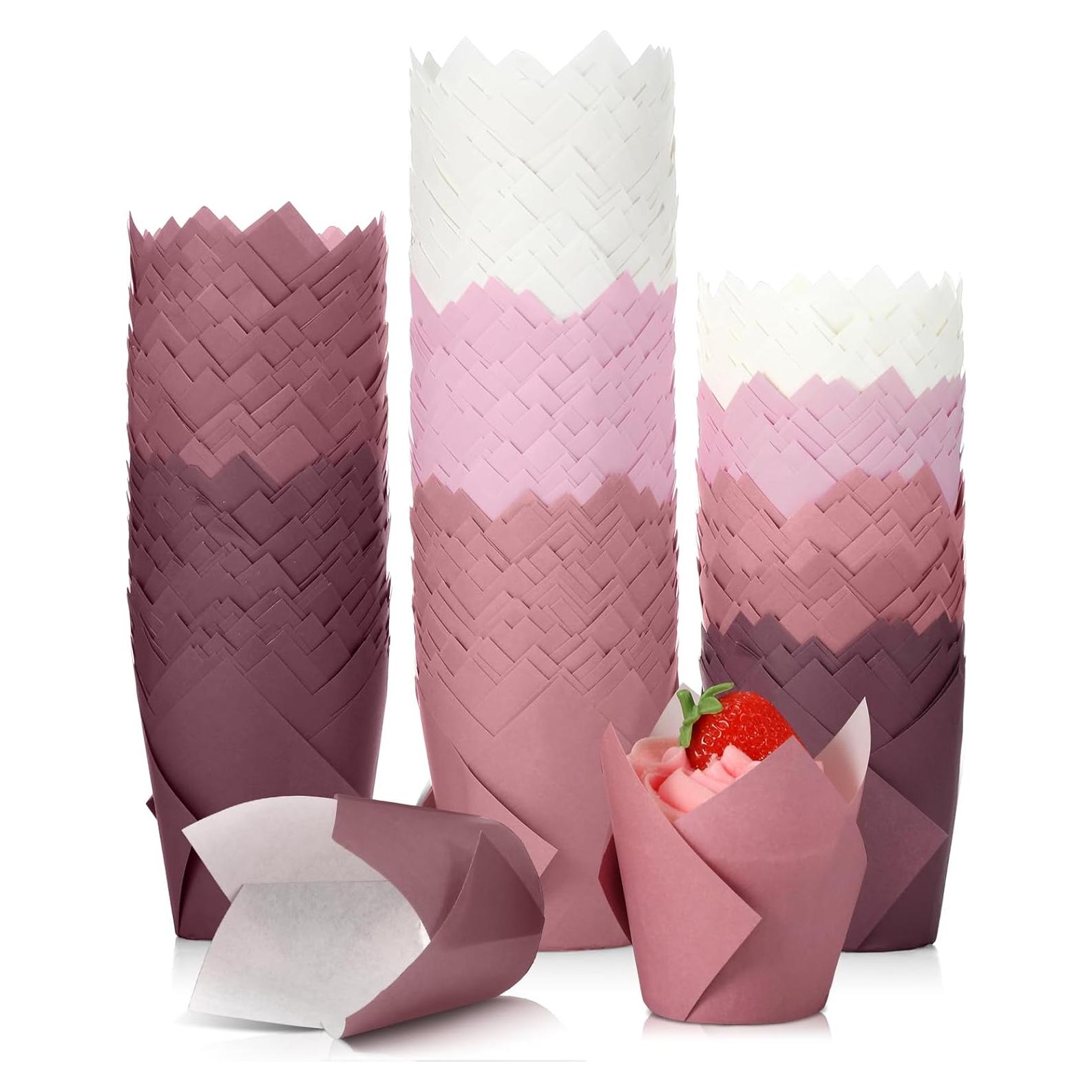 Havawish 500 Forros para Cupcakes Tulipán Gradiente Rosa 5.5cm