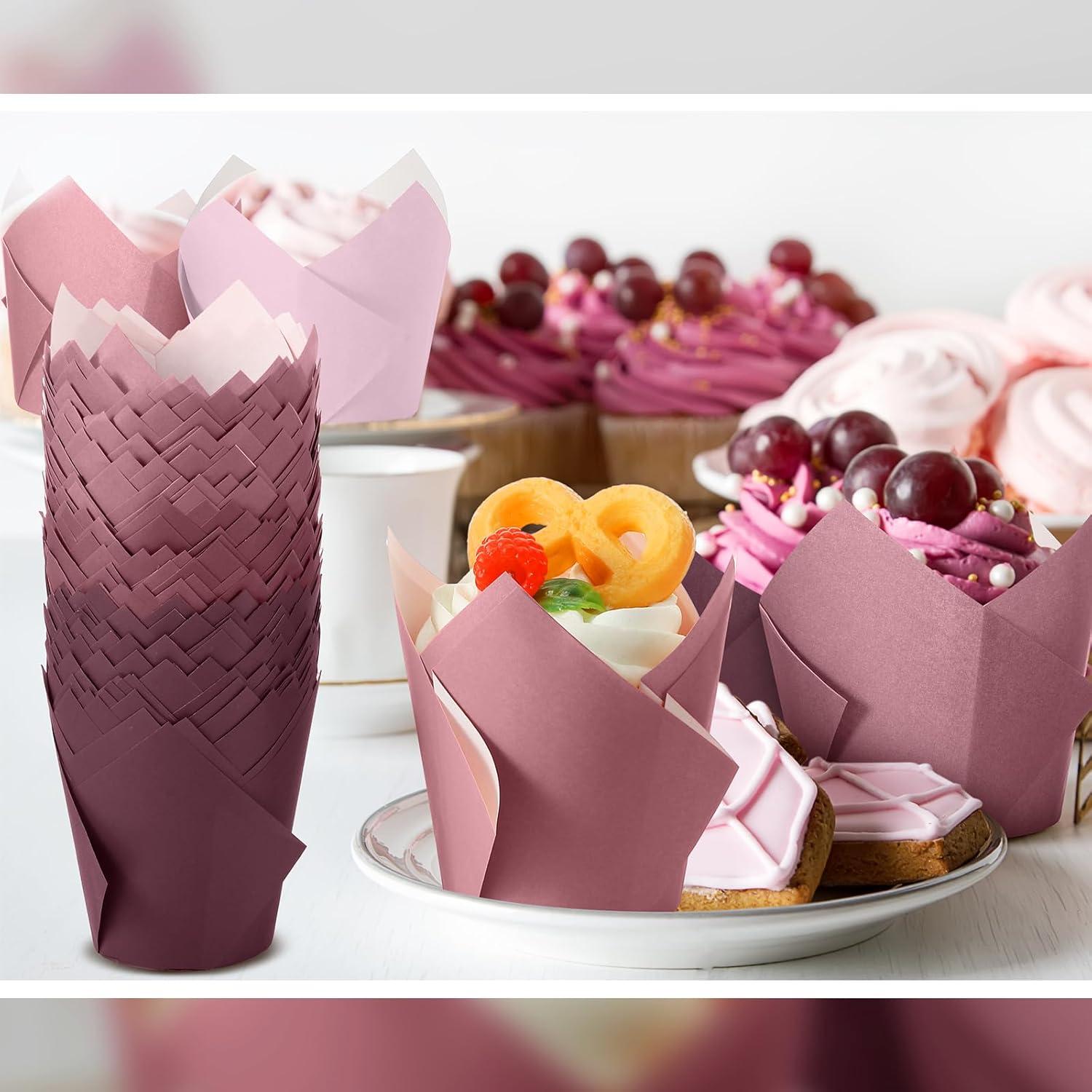 Havawish 500 Forros para Cupcakes Tulipán Gradiente Rosa 5.5cm