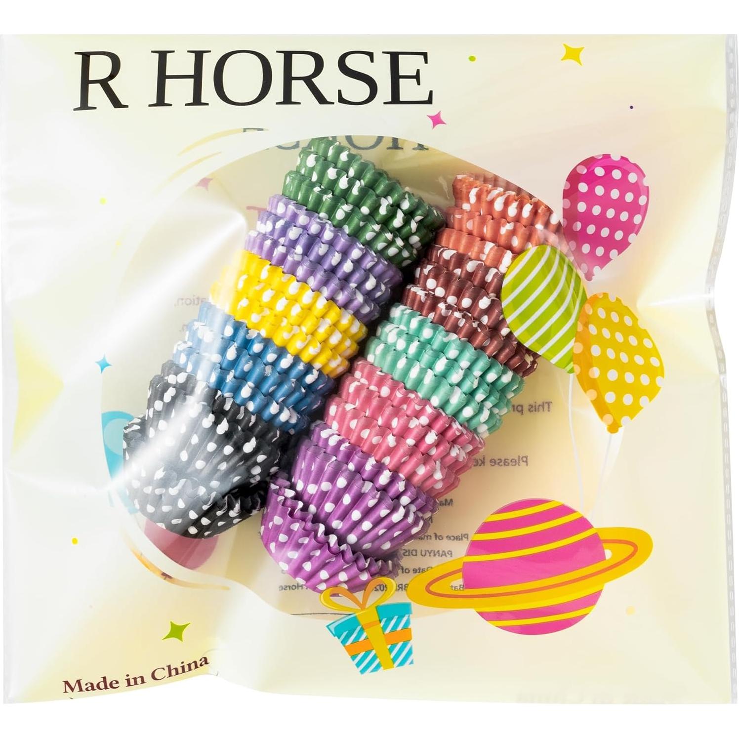 Forros para Mini Cupcakes R HORSE 600P Multicolor Puntos de Polka