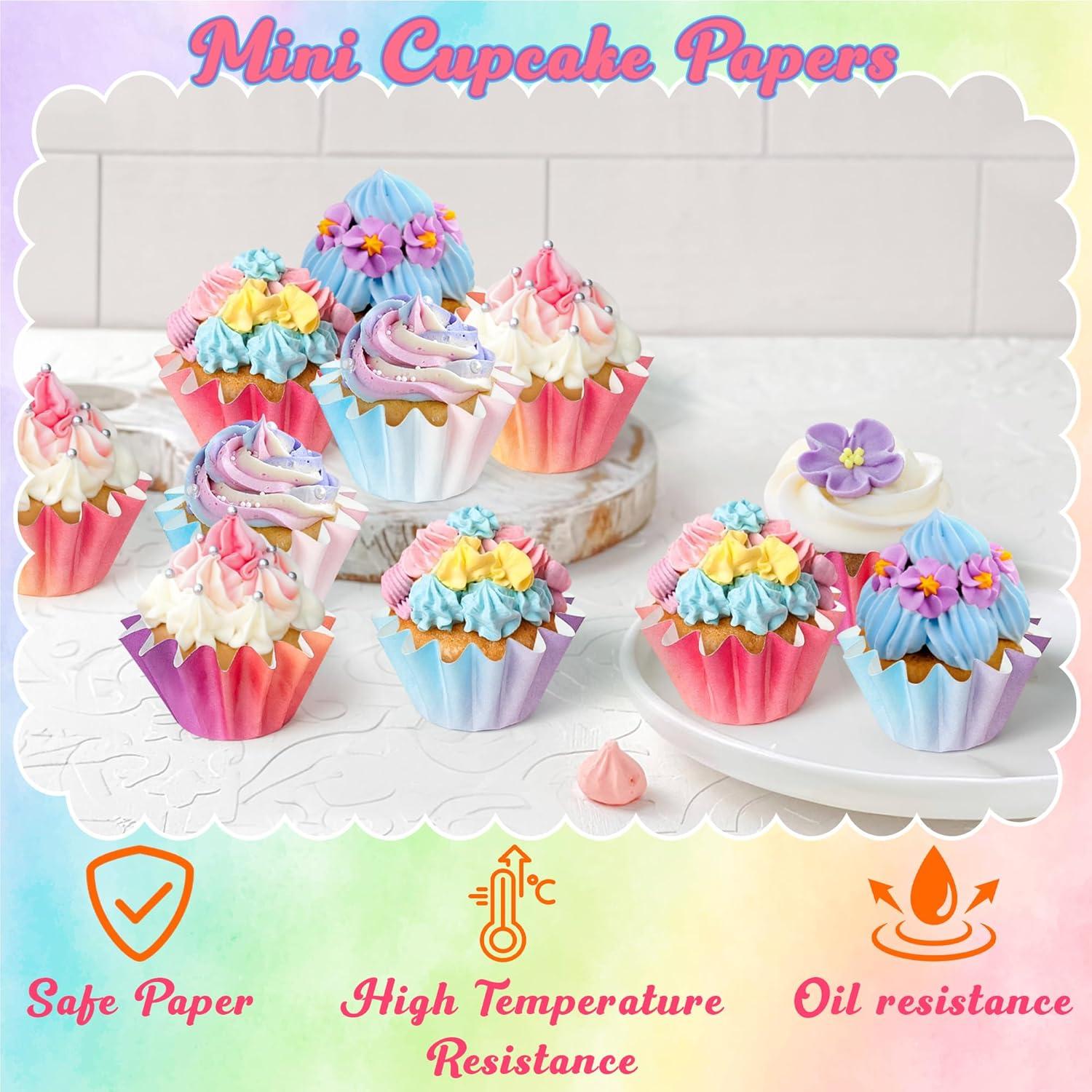 Forros para Cupcakes Mini R HORSE 200 Pcs Gradiente Naranja Púrpura
