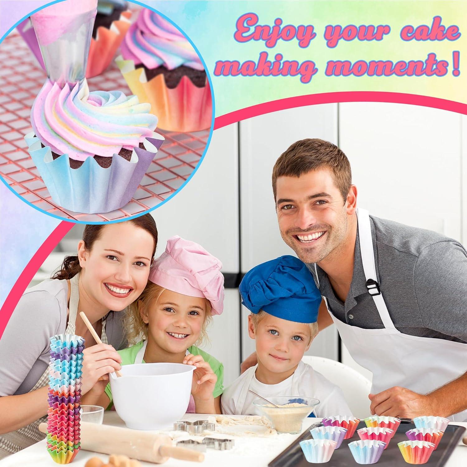 Forros para Cupcakes Mini R HORSE 200 Pcs Gradiente Naranja Púrpura