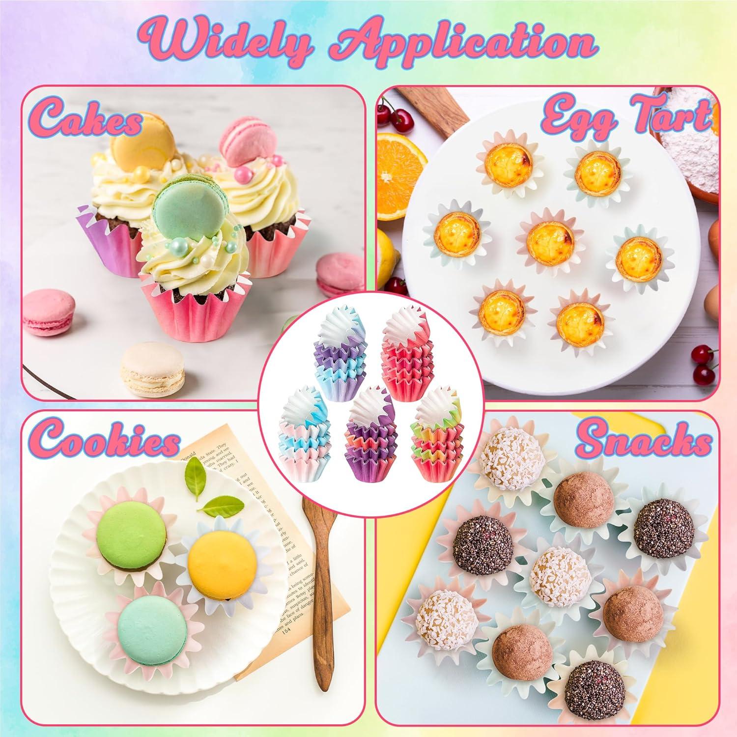 Forros para Cupcakes Mini R HORSE 200 Pcs Gradiente Naranja Púrpura