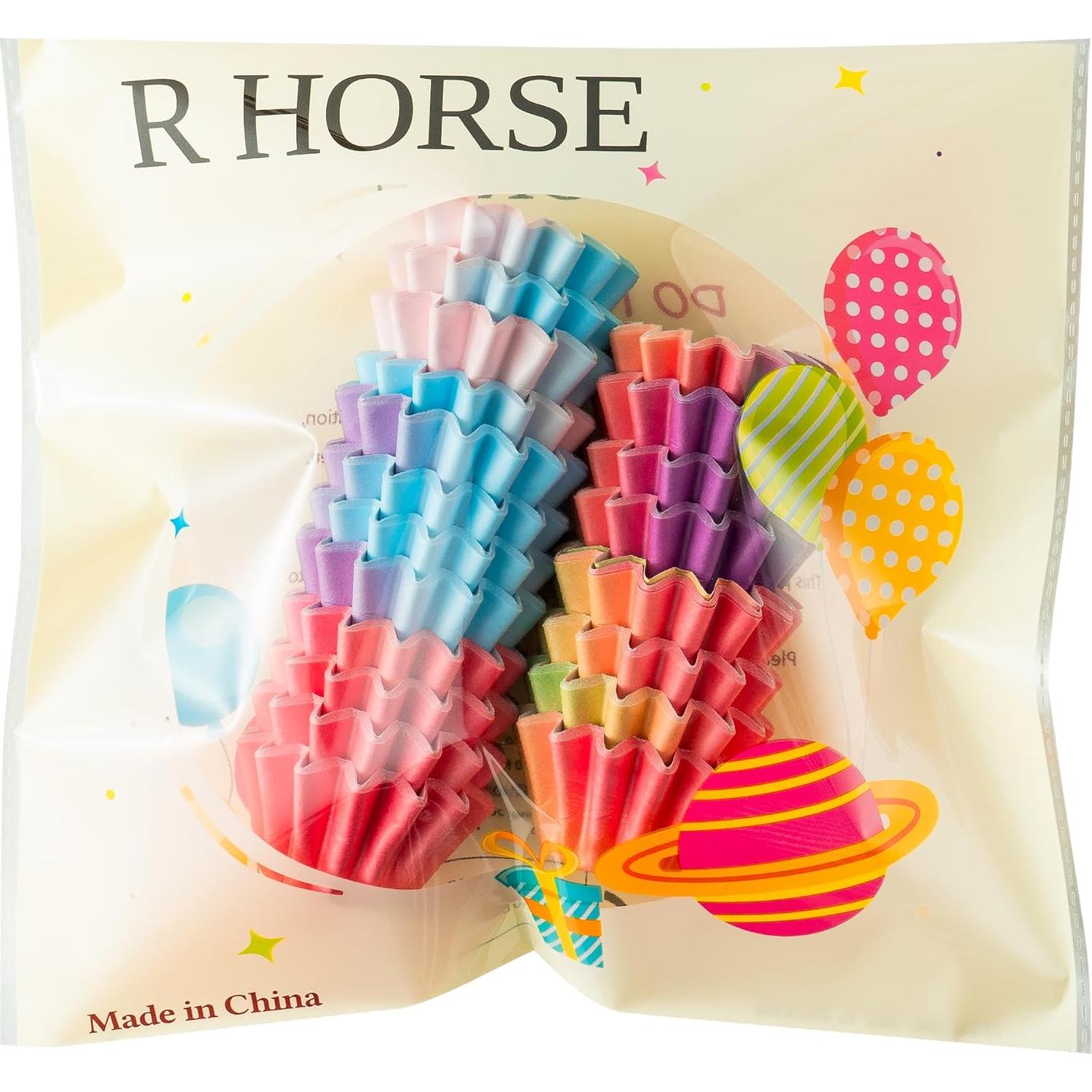 Forros para Cupcakes Mini R HORSE 200 Pcs Gradiente Naranja Púrpura